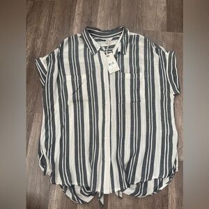 NWT lucky brand striped boho top chemise tee shirt lagenlook classy preppy